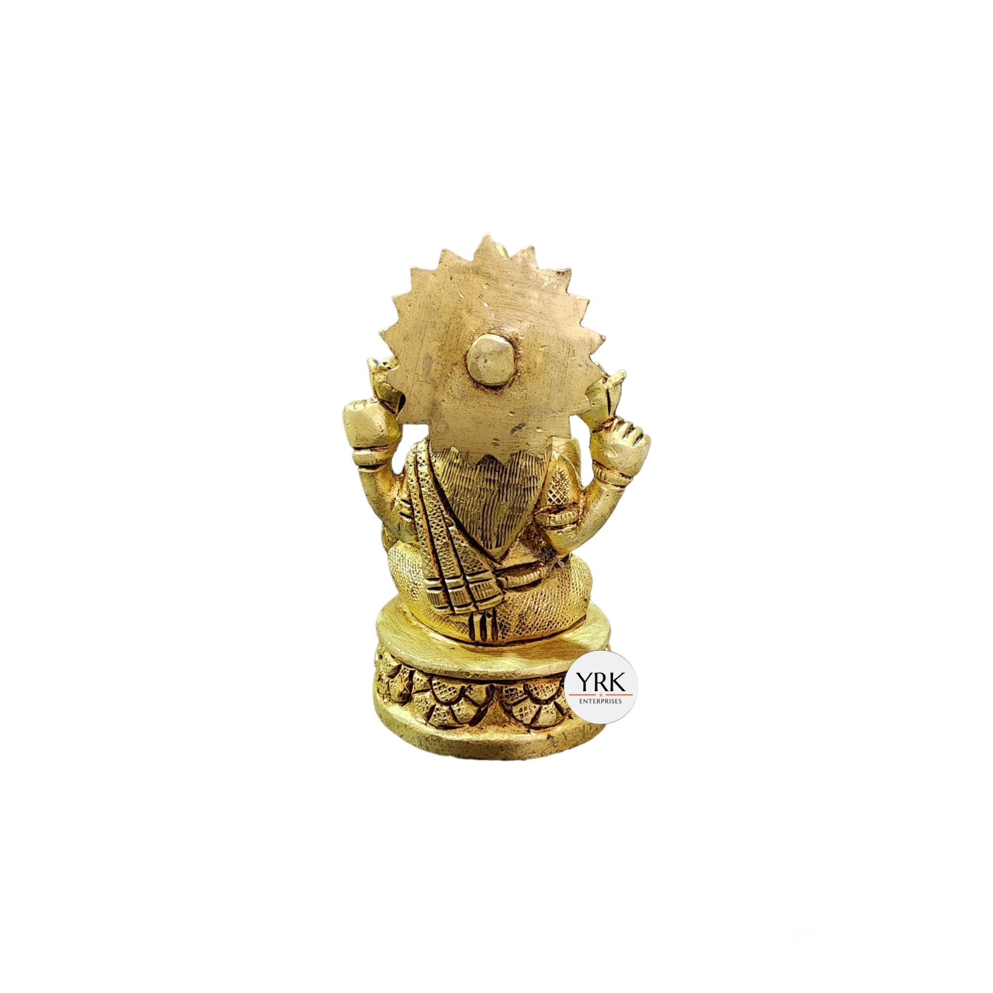 Yrk Brass Lakshmi Ganesha Set 3 Inch | Brass Lakshmi Ganapathi Set | Laxmi Ganesh Set 3 Inch